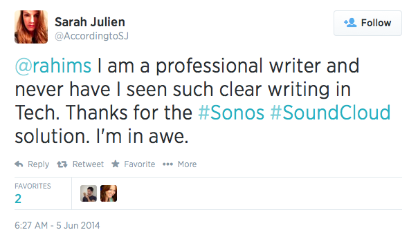 Screenshot of a tweet from Sarah Julien